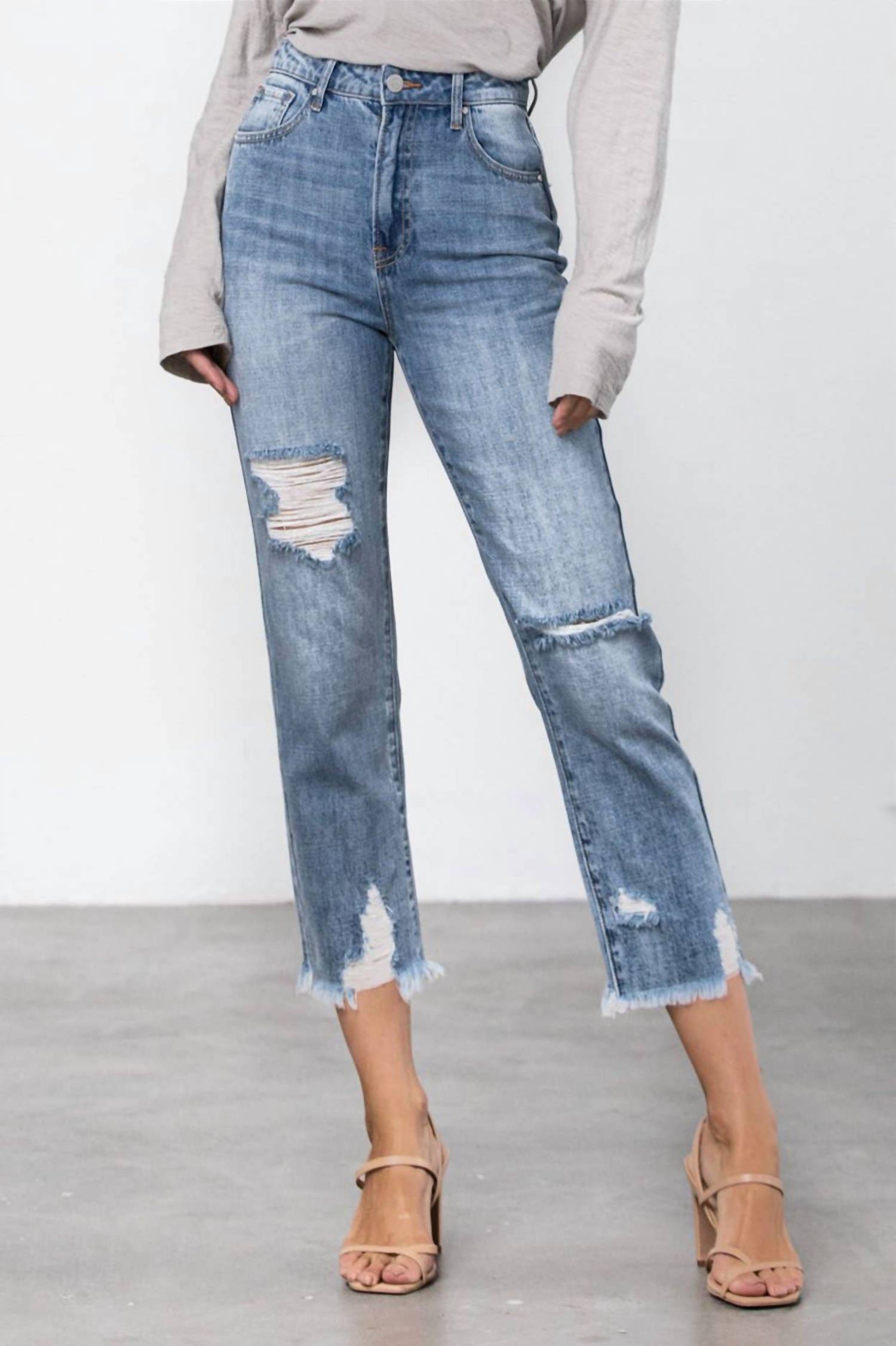 

Укороченные прямые джинсы Invisible Legacy средней степени стирки Insane Gene, цвет medium wash