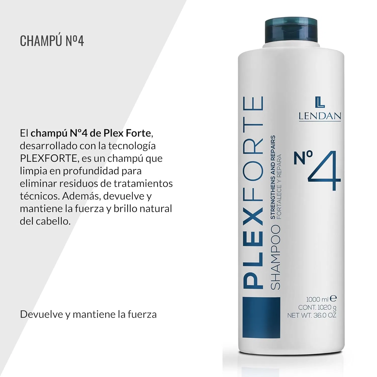 Восстанавливающий шампунь «Plex Forte Nº4 Repair Shampoo» 1000 мл от LENDAN — фото 2