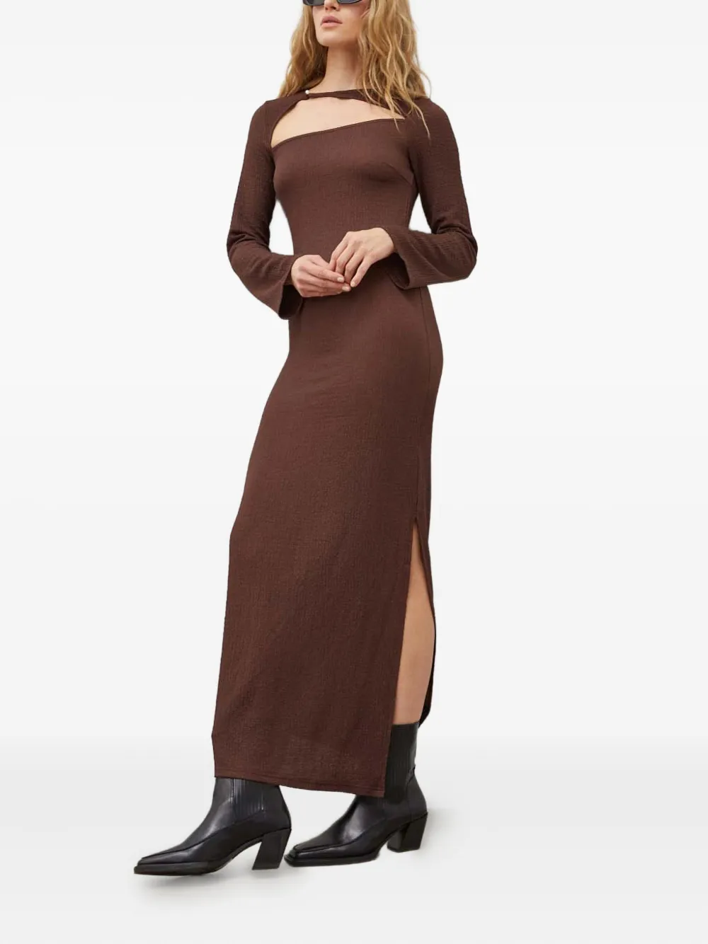 

Платье с вырезами и длинными рукавами Résumé, коричневый