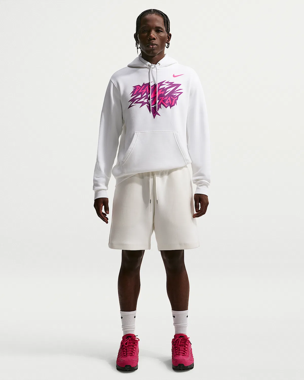 Мужская худи Club Fleece Nike "Play4Kay", White — фото 4