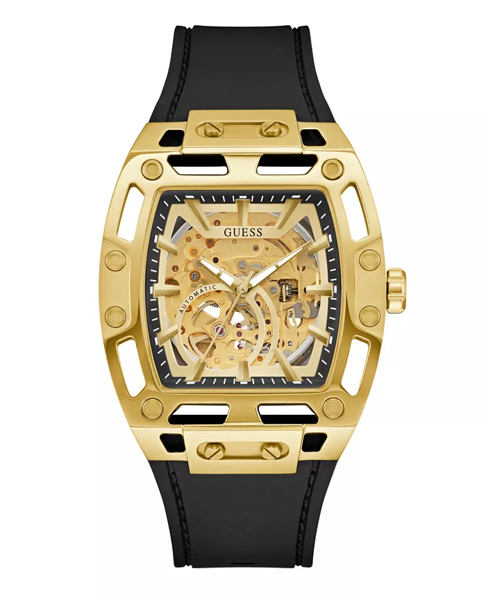 

Мужские часы с автоподзаводом в черно-золотом тоне, 42mm Guess