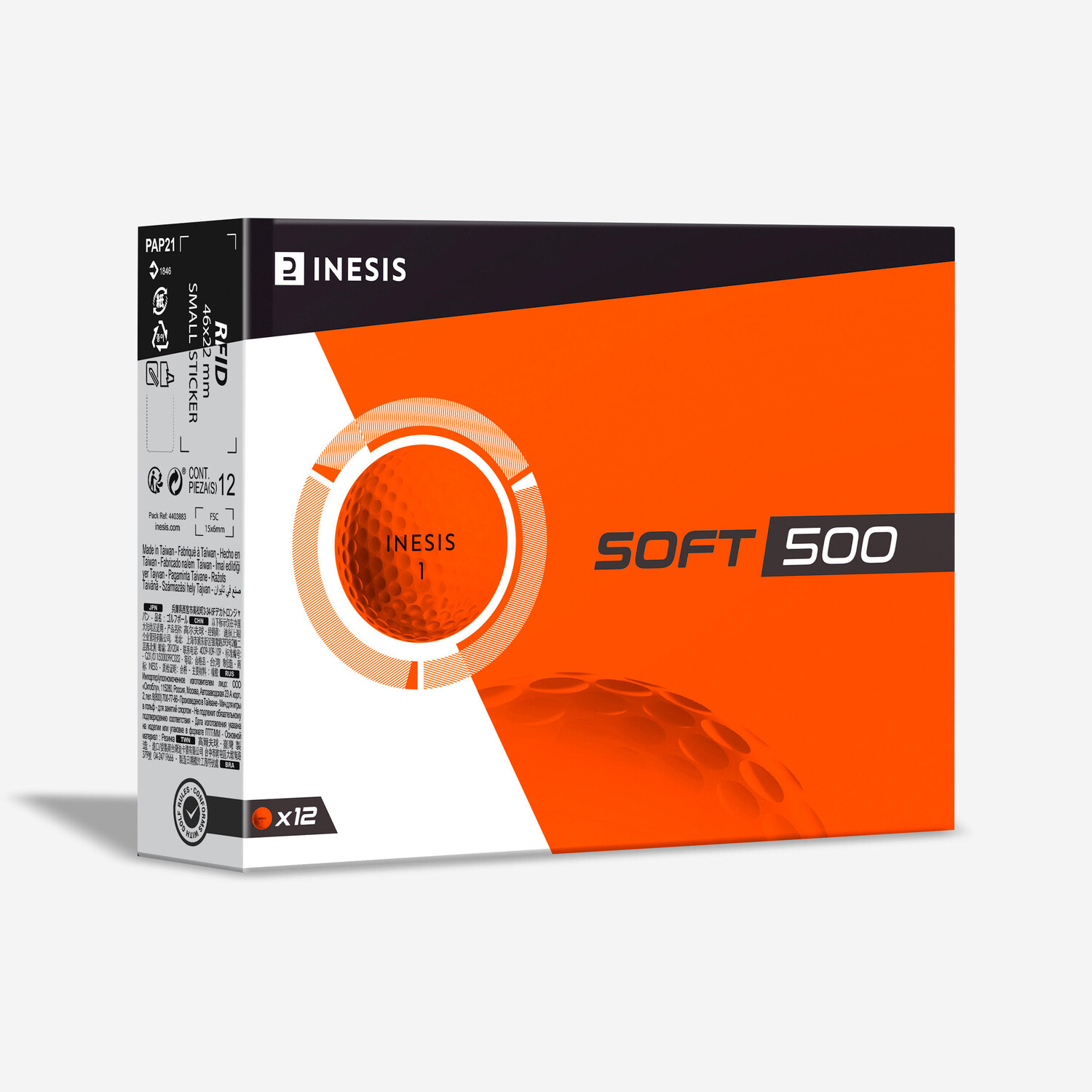 

Мяч для гольфа Soft 500 x12 - оранжевый Inesis