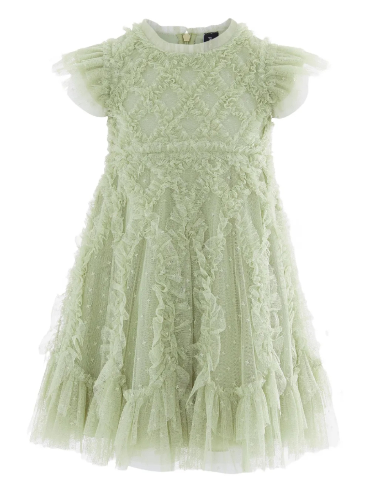 

Платье из тюля с оборками NEEDLE & THREAD KIDS, зеленый
