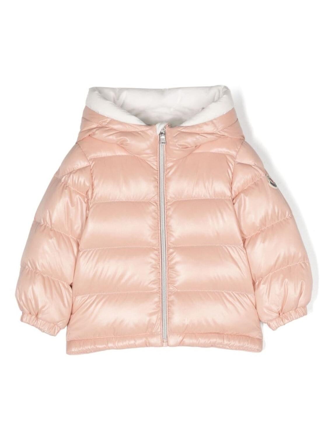 

Moncler Enfant пуховик с логотипом, розовый