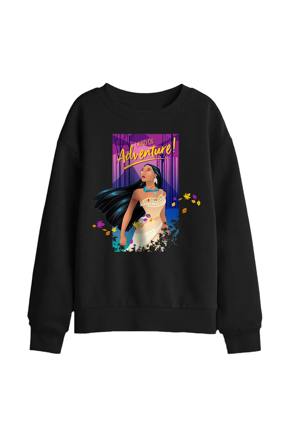Детский свитшот с принтом Pocahontas Disney, черный