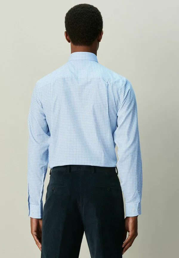 Рубашка с длинным рукавом стандартного кроя Next, Light Blue Gingham — фото 3