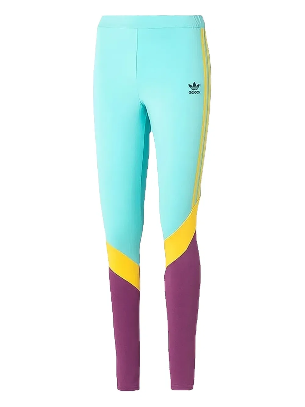 Леггинсы с цветовыми блоками Adidas, зеленый