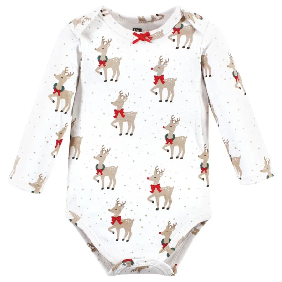 Hudson Baby Хлопковые боди с длинными рукавами, комплект из 3 штук, с принтом цвета корицы — фото 3