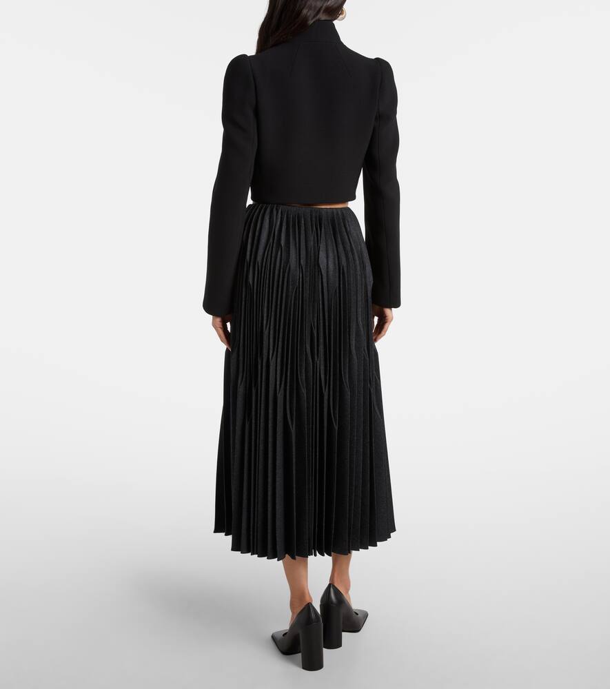 Складчатая шерстяная фланелевая миди-юбка Alaïa, Anthracite — фото 3