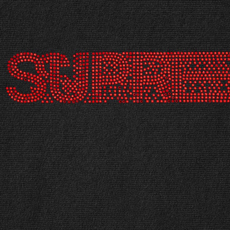 Толстовка Supreme Swarovski Motion Logo Hooded Sweatshirt, Black — фото 2