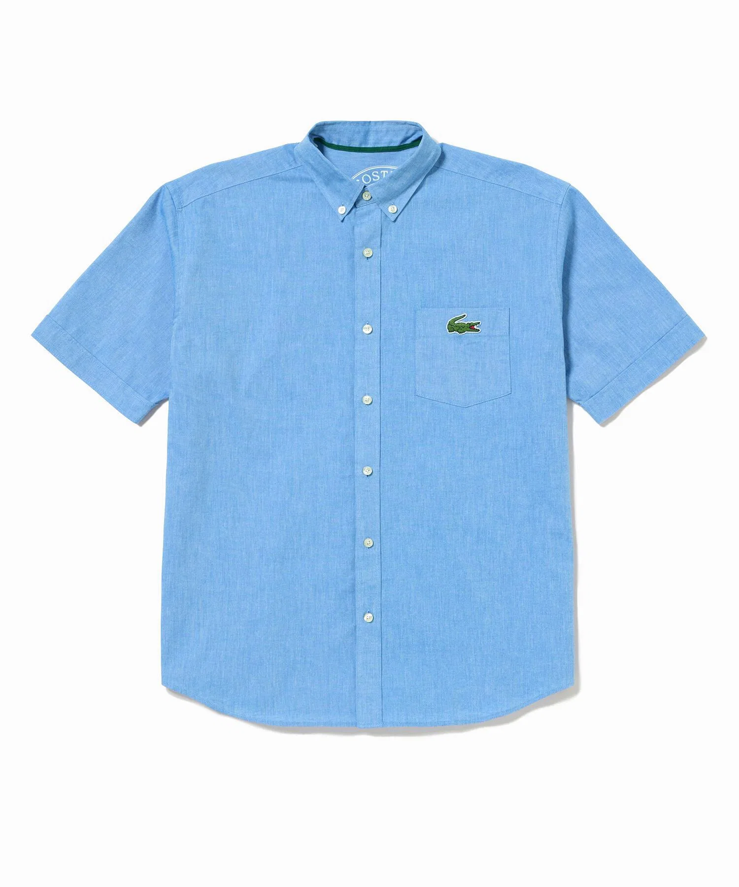 Рубашка Lacoste Классическая Оксфорд, с логотипом, белая — фото 4