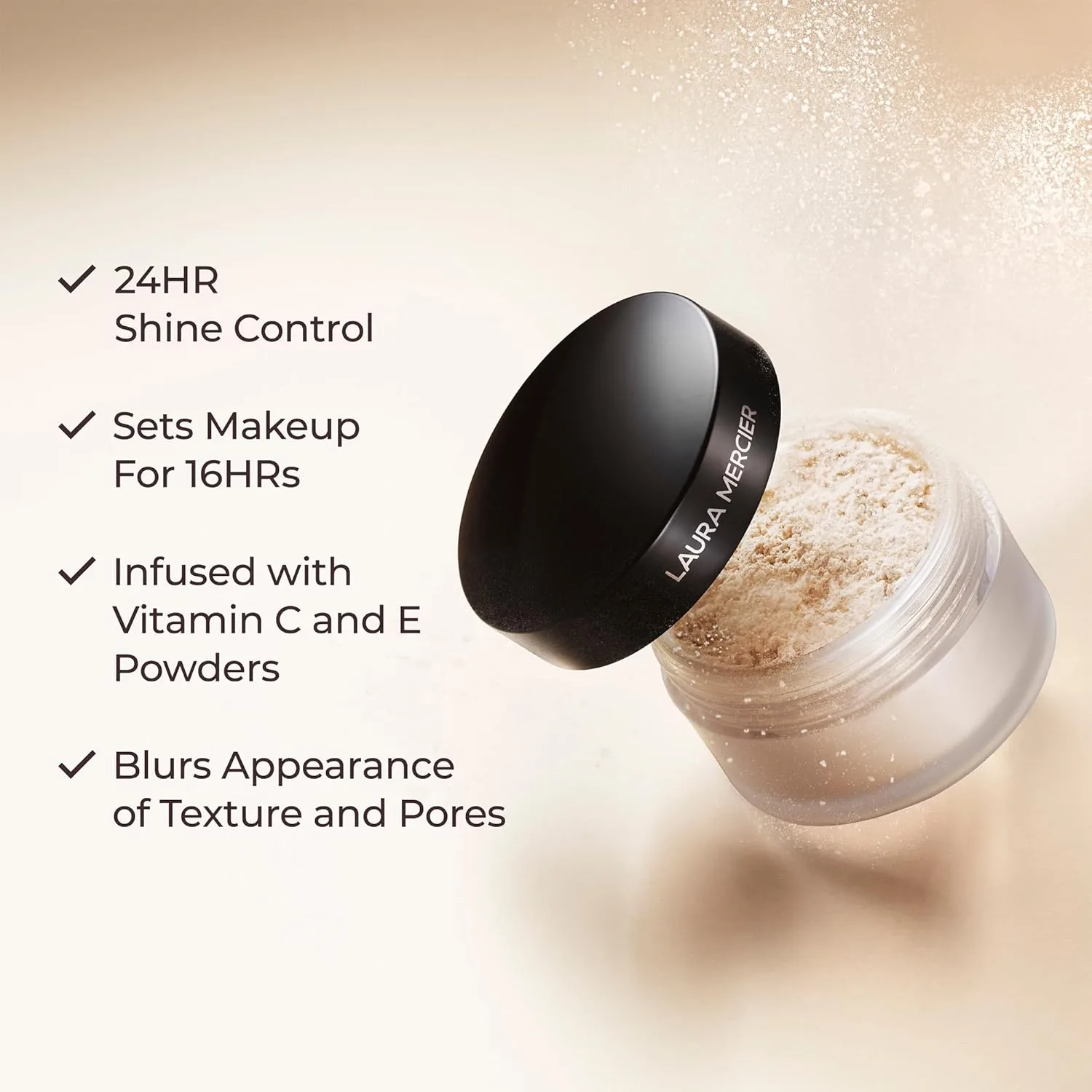 Laura Mercier Translucent Loose Setting Powder, контроль блеска на 24 часа, матовое покрытие, стойкость, для нормальной и жирной кожи, 4 оттенка для всех тонов кожи, набор Artistry Icons Полноразмерный, Translucent — фото 4