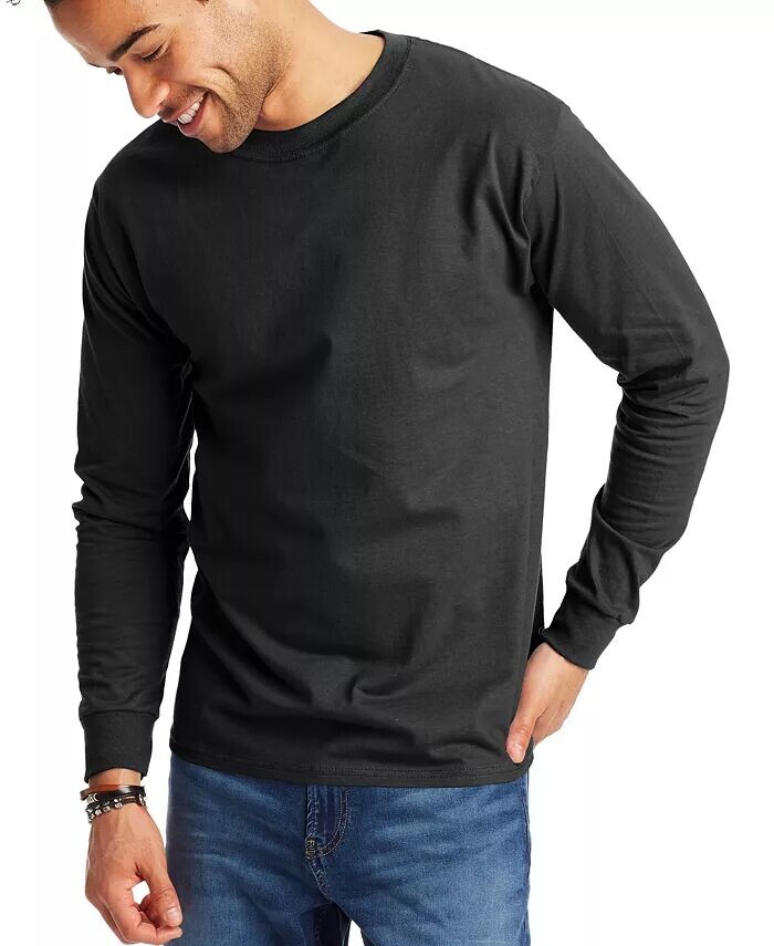 

Футболка унисекс с длинными рукавами Beefy-T, упаковка из 2 штук Hanes, черный