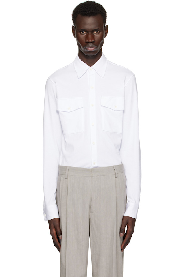 

Хлопковая джерсейная рубашка Dries Van Noten, белый