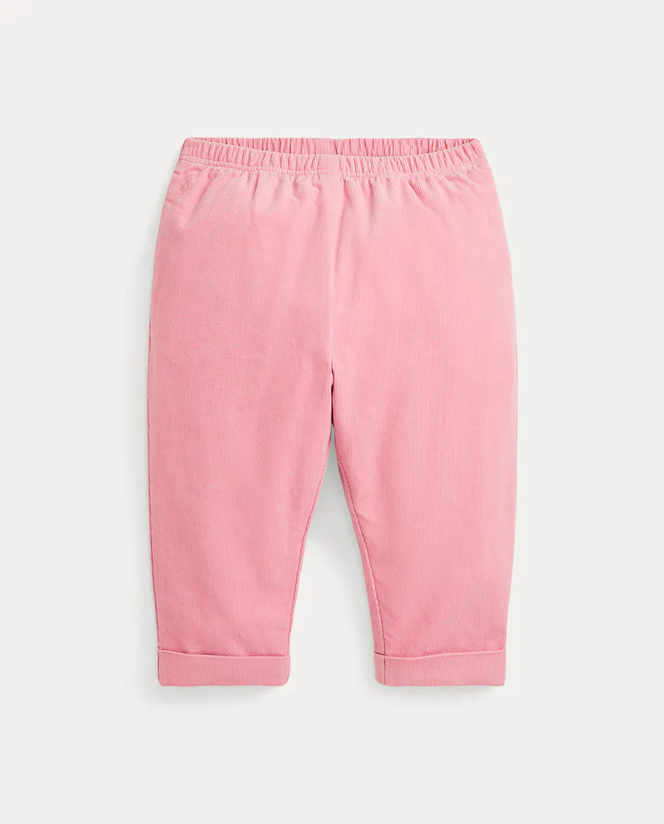 

Вельветовые штаны для девочки с вышитой лошадью Polo Ralph Lauren, розовый