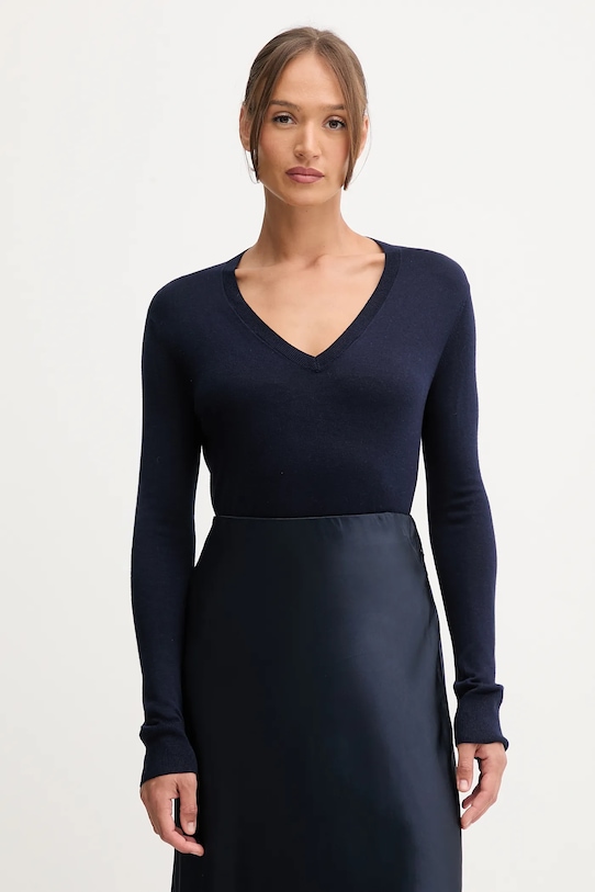 

Свитер из смесового шелка United Colors Of Benetton, темно-синий