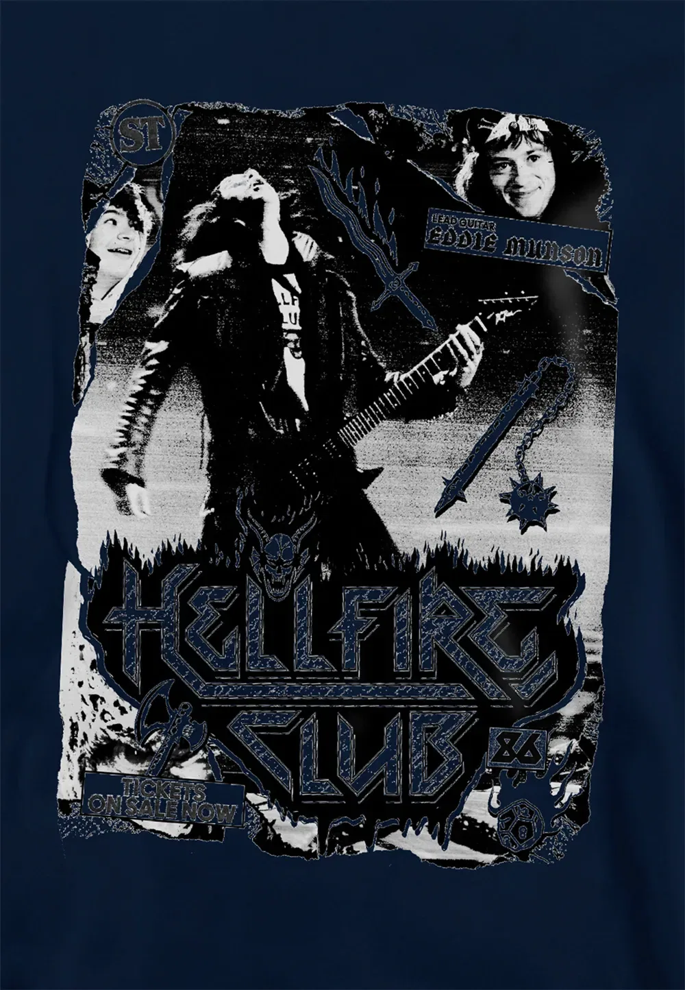 Детский худи Stranger Things Hellfire Club темно-синий, темно-синий — фото 2