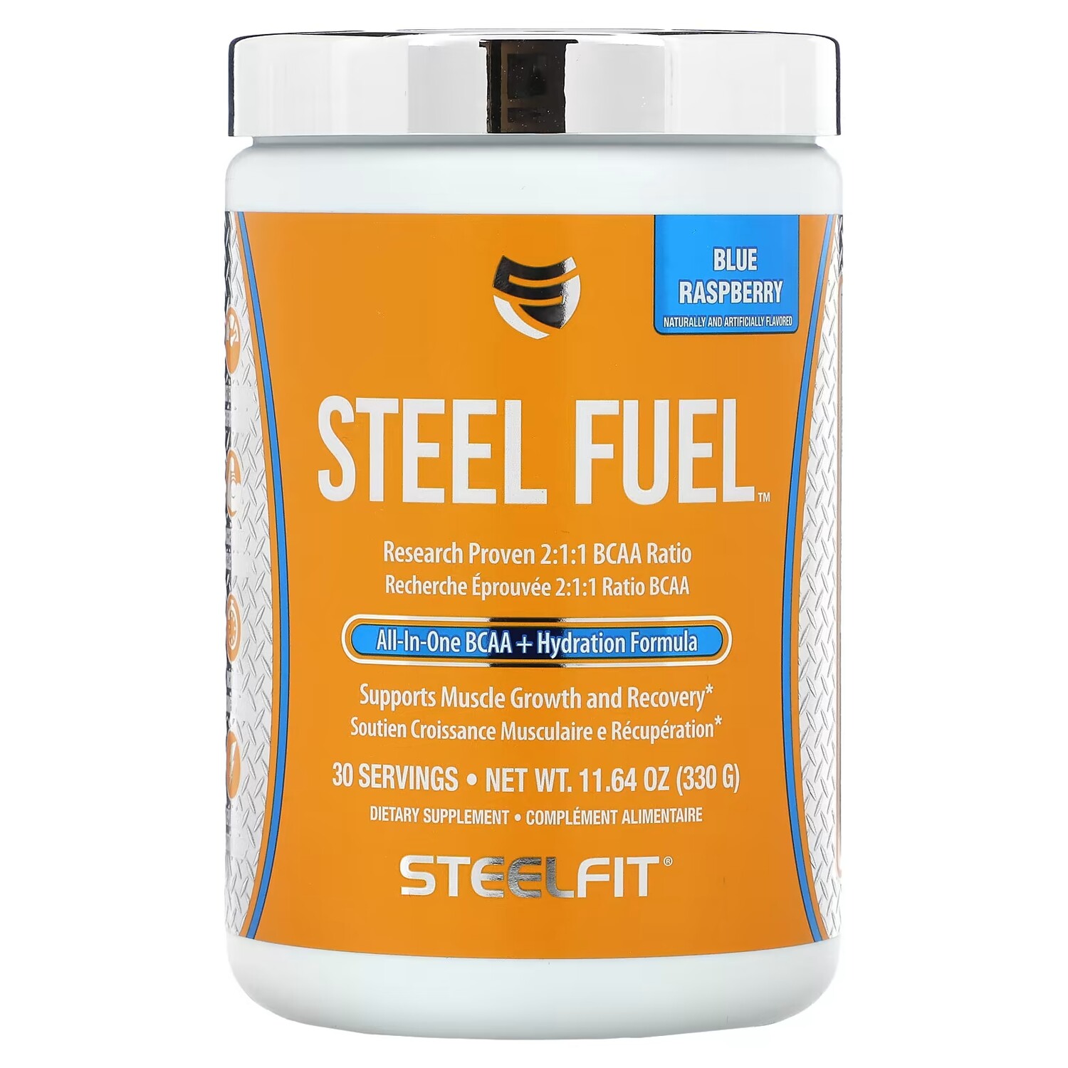

Универсальный комплекс BCAA + формула увлажнения SteelFit Steel Fuel, голубая малина