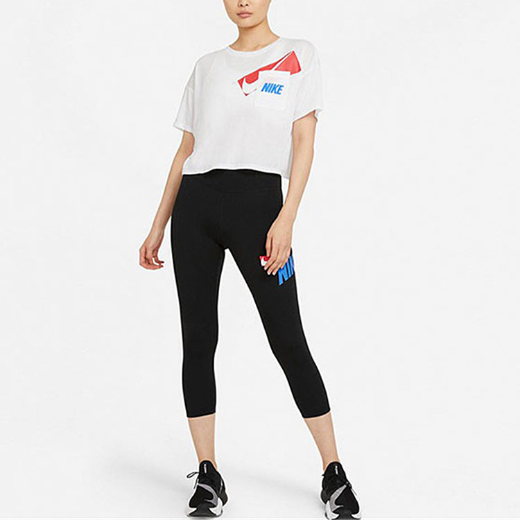 Футболка (WMNS) Nike Dri-fit Loose Crew Neck Short Sleeve T-Shirt White — фото 3