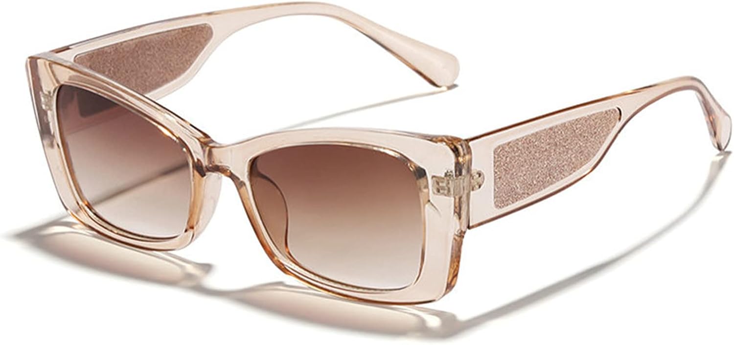 

Солнцезащитные очки Willochra для женщин со стразами, большие квадратные солнцезащитные очки, роскошные женские солнцезащитные очки «кошачий глаз» с блестящими кристаллами, Champagne