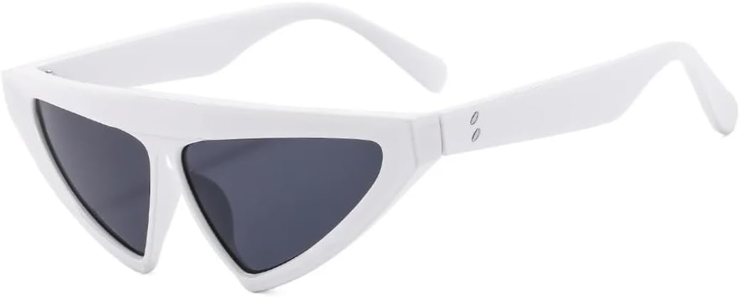 

Солнцезащитные очки для мужчин и женщин - защита UV400 - оправа "кошачий глаз" в маленькой оправе с цветными линзами для занятий спортом на открытом воздухе и вождения DSVIGF, White