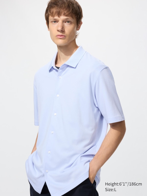 

Поло AIRism из хлопкового пике (на пуговицах) Uniqlo, 60 light blue, Синий, Поло AIRism из хлопкового пике (на пуговицах) Uniqlo, 60 light blue