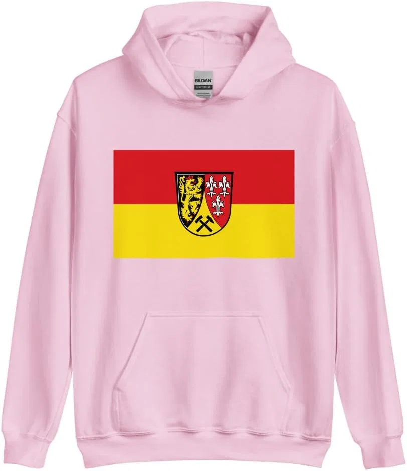 Толстовка с капюшоном Flag of Amberg Sulzbach Germany Generic, светло-розовый