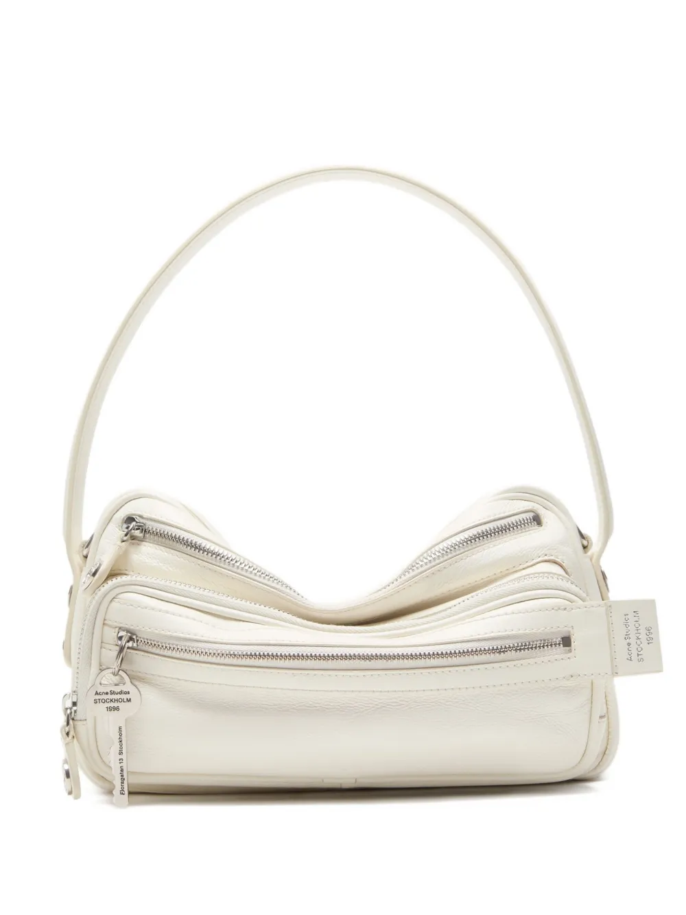 

Кожаная сумка через плечо с тройной молнией Acne Studios, белый