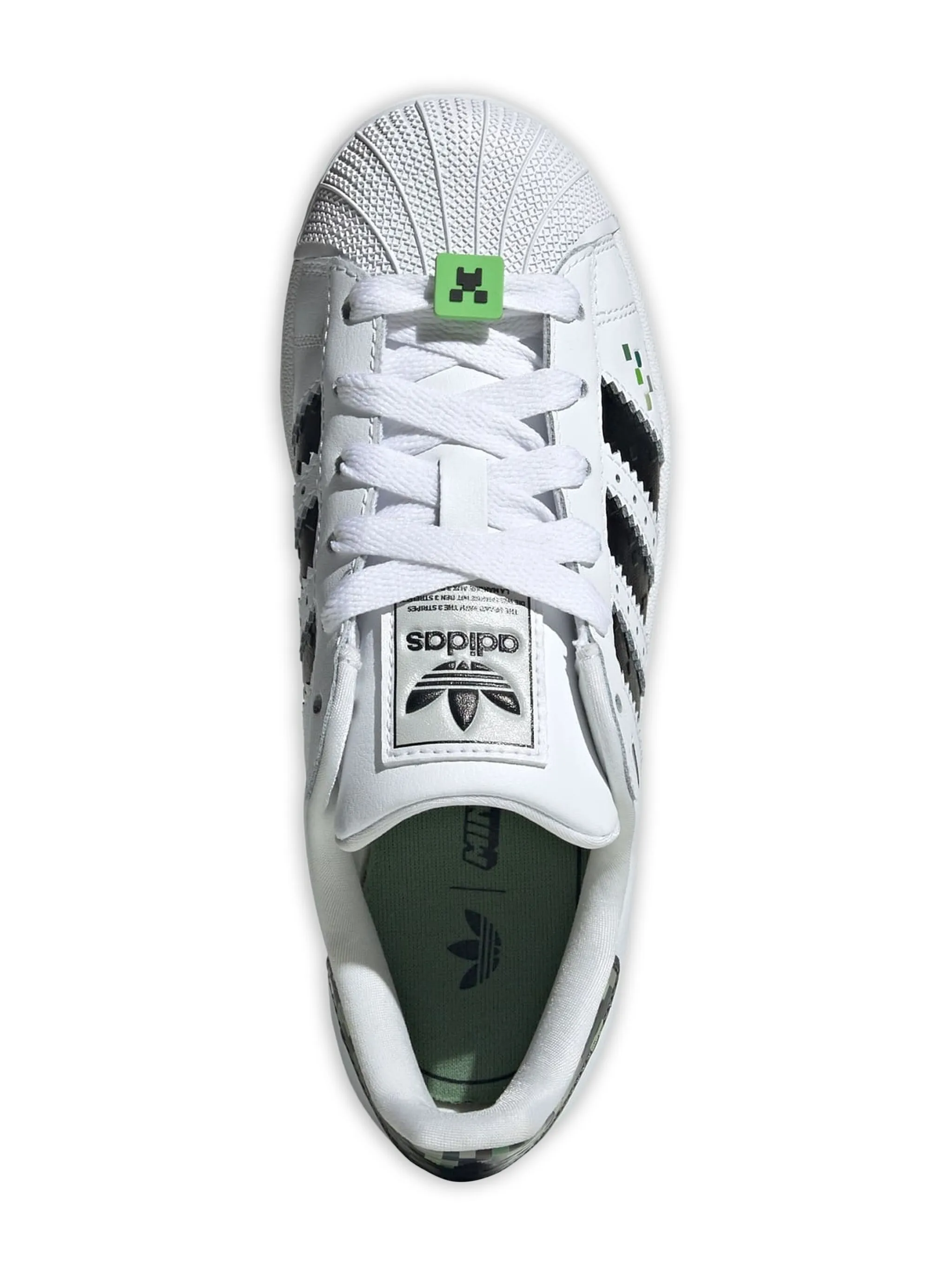Кроссовки Superstar Minecraft - Creeper Adidas Kids, белый — фото 4