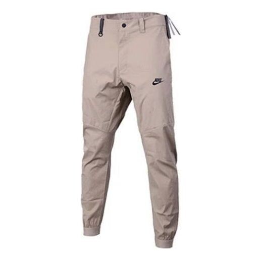 

Брюки men's solid color logo bundle feet athleisure casual sports long pants/trousers khaki Nike, мультиколор