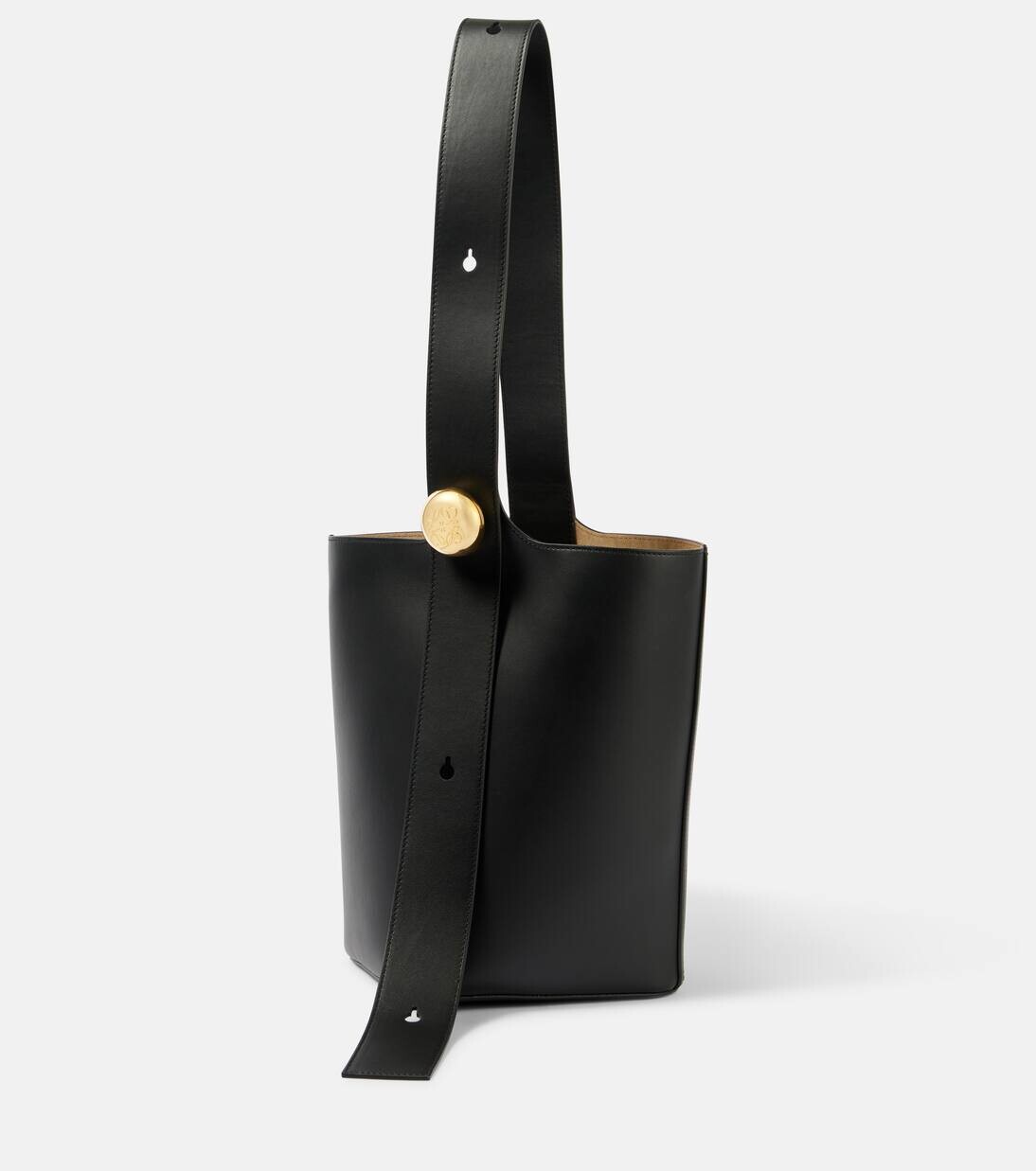 

Кожаная сумка-ведро Pebble Medium Loewe, черный