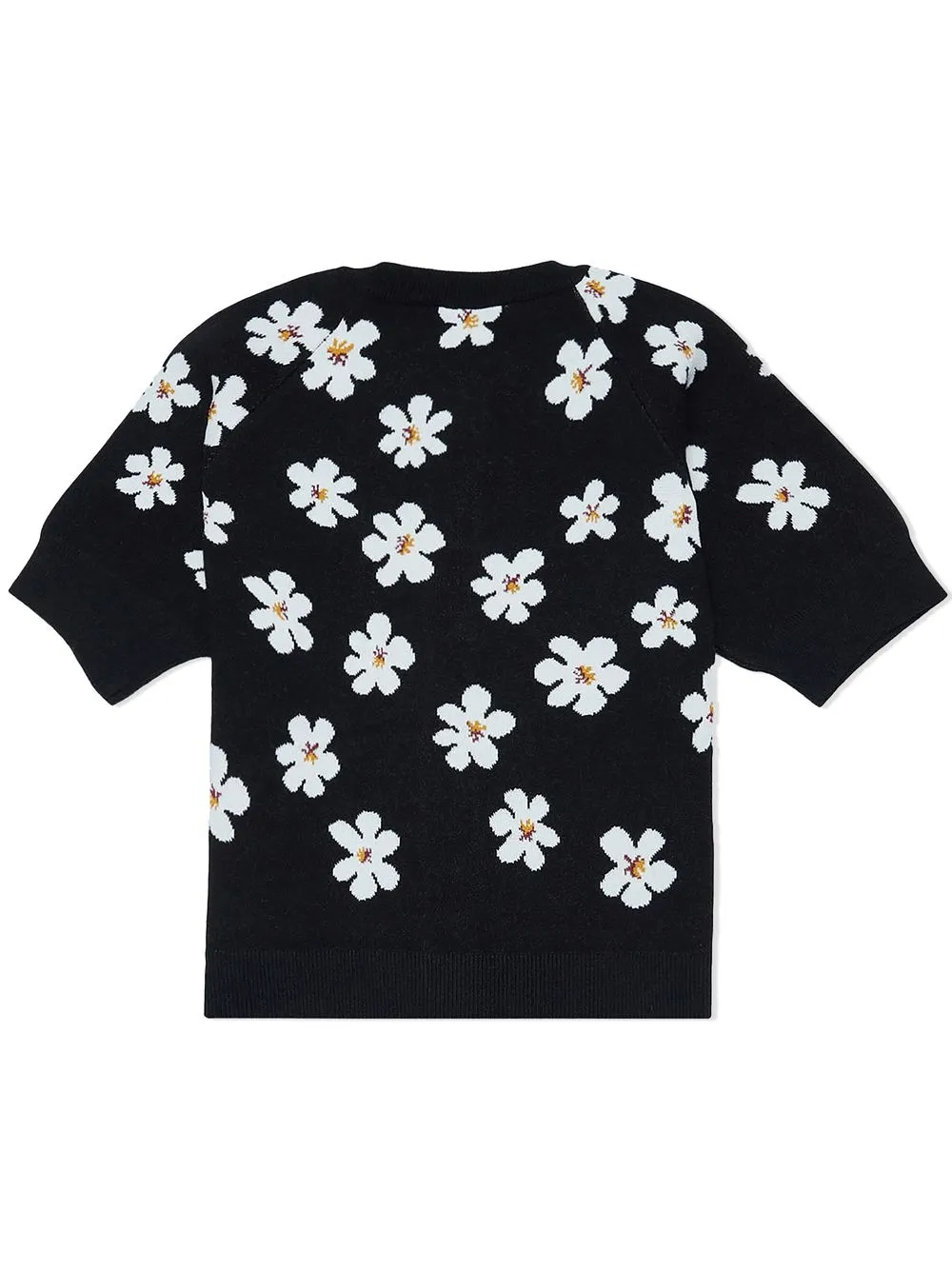 Платье с короткими рукавами и цветочным принтом Marni Kids, черный — фото 2