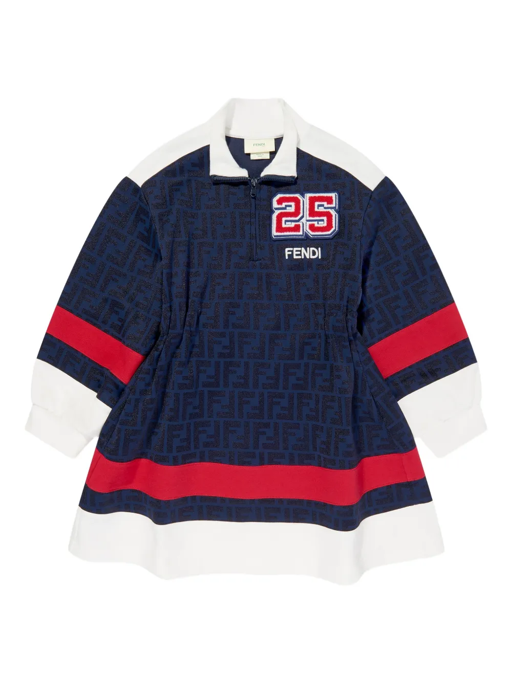 

Платье на молнии с узором FF FENDI KIDS, синий