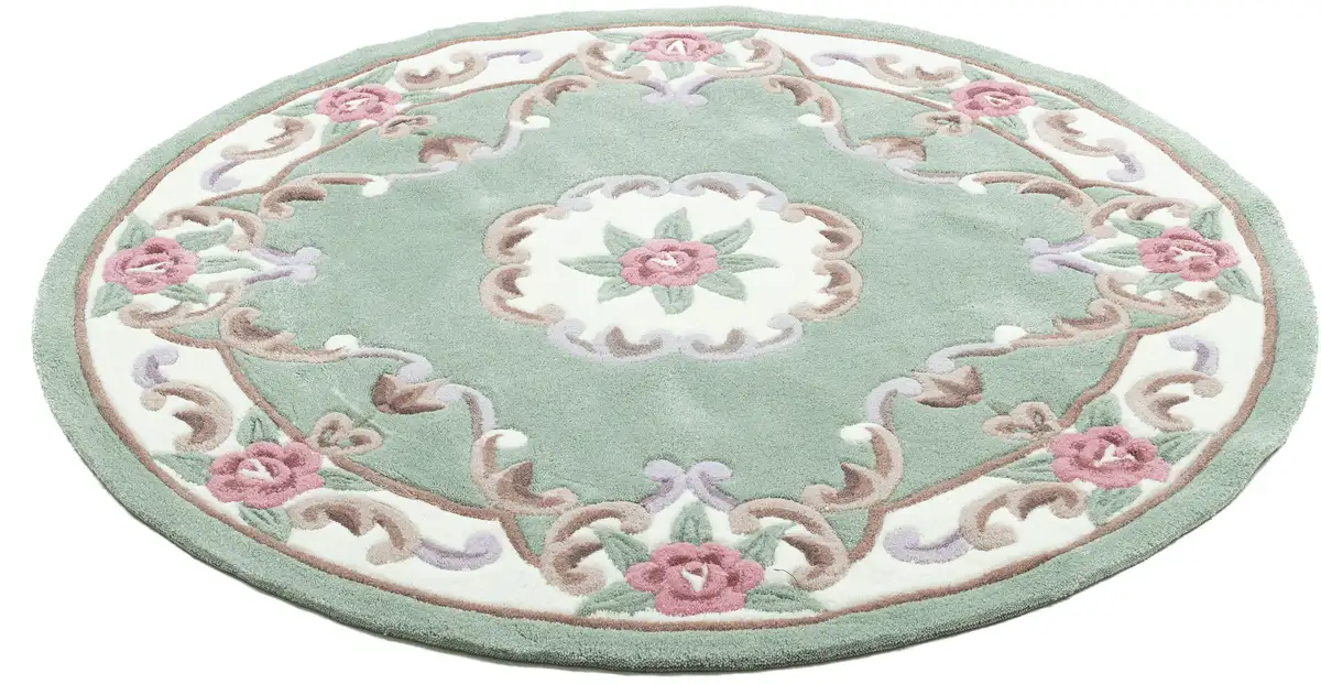 

Ковер THEKO "Ming", круглый, высококачественная акриловая пряжа, идеально подходит для гостиной и спальни Ø 150 см, зеленый