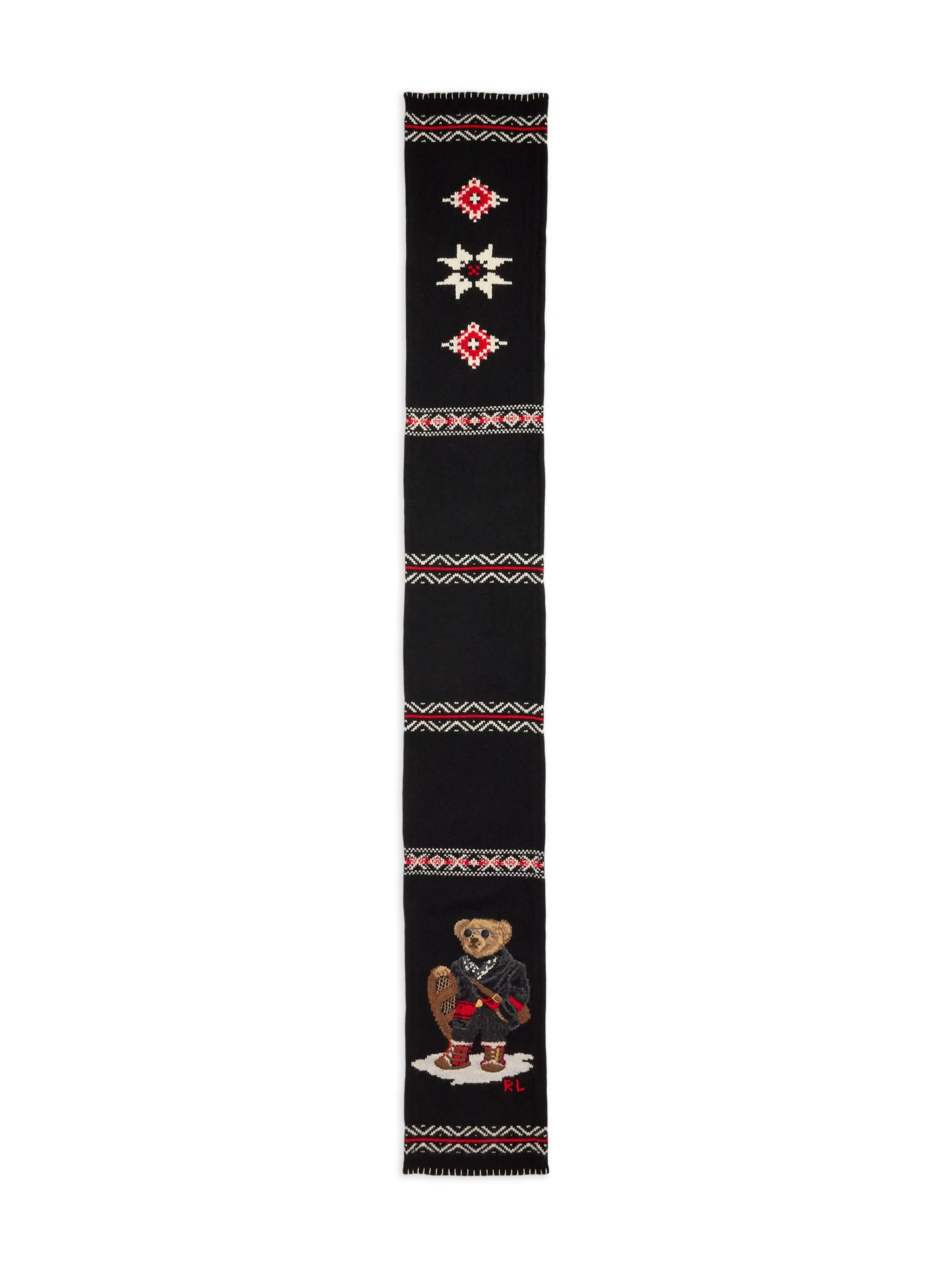 

Шарф Teddy Bear из шерсти мериноса Polo Ralph Lauren, черный