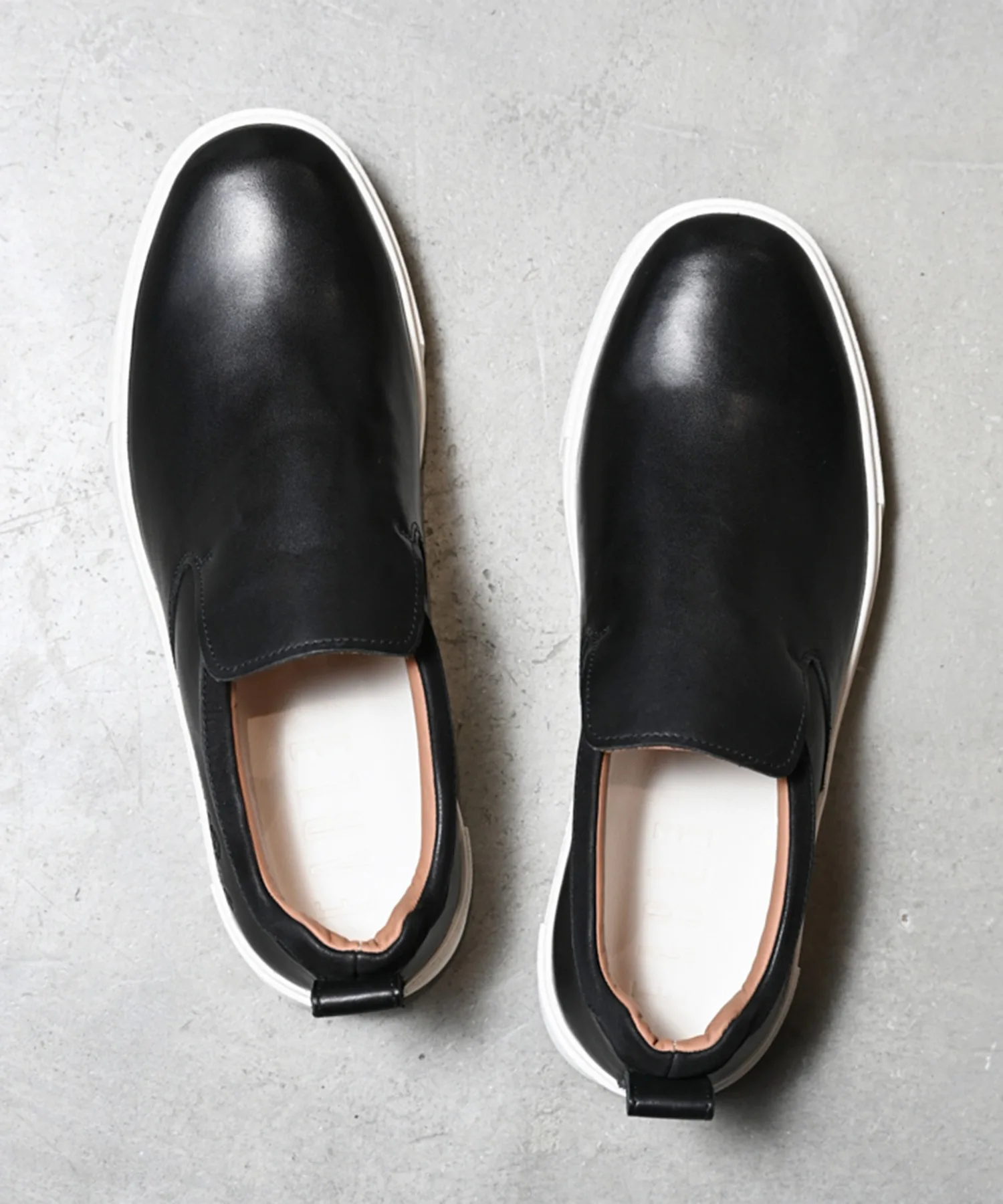 Мужские кожаные слипоны EARLE Drapeslip-onsneakers чёрные