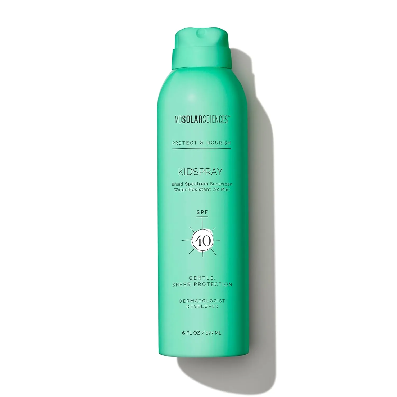 MDSolarSciences KidSpray SPF 40, водостойкий спрей для детей с широким спектром защиты, с индийским крыжовником, витамином C и антиоксидантами, неаэрозольный, для чувствительной кожи, 177 мл, KidSpray SPF 40