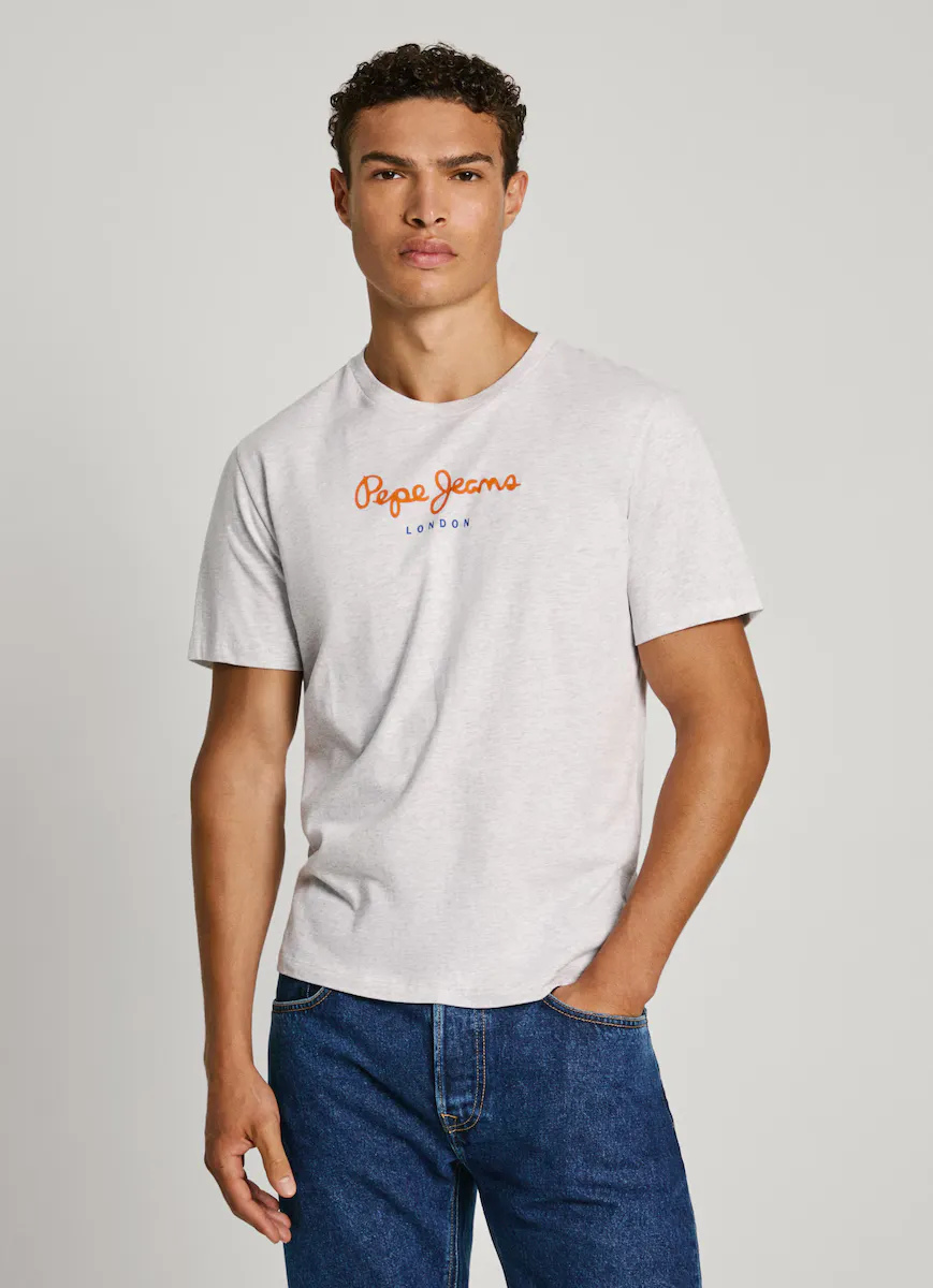 

Мужская футболка с круглым вырезом и коротким рукавом Pepe Jeans, серый