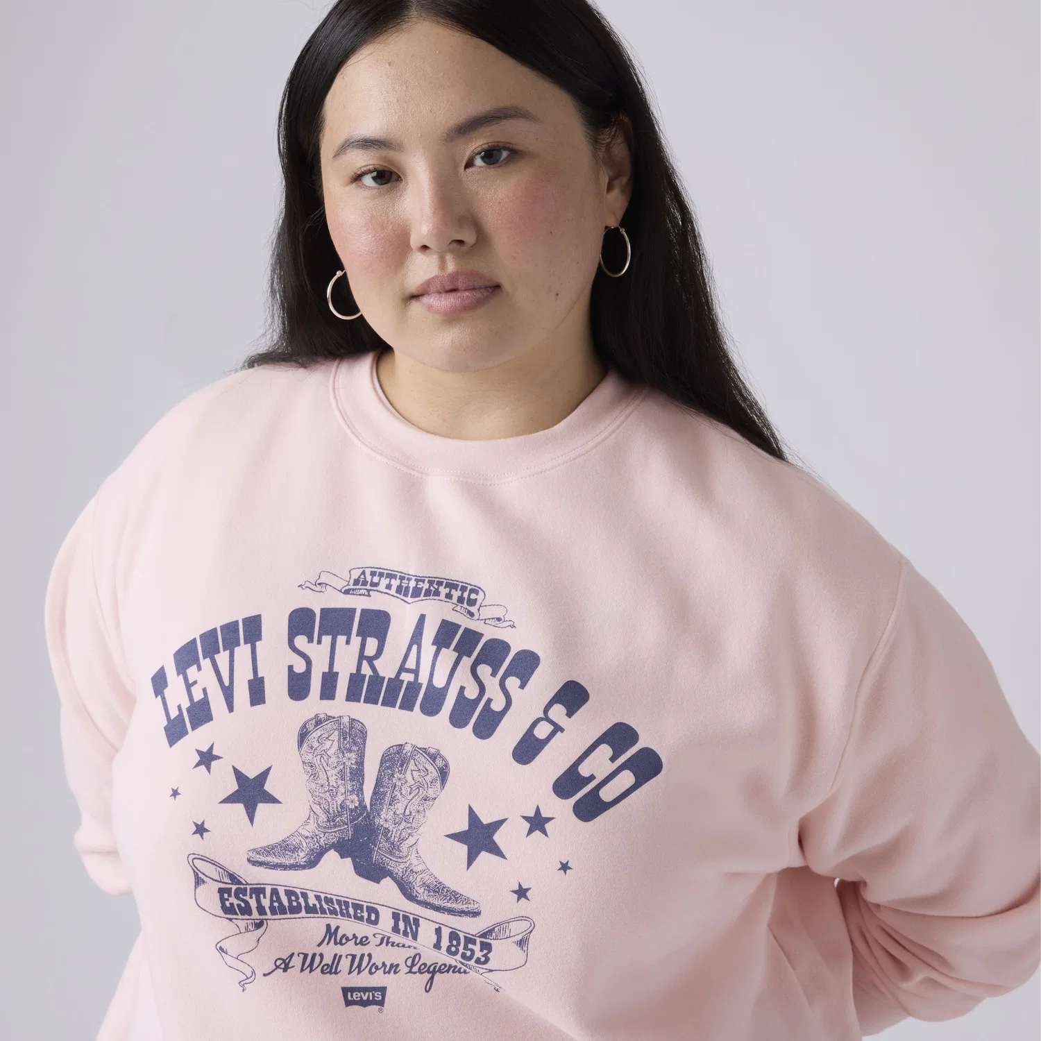 Толстовка с графическим логотипом на каждый день (большие размеры) Levi's, Pink — фото 2