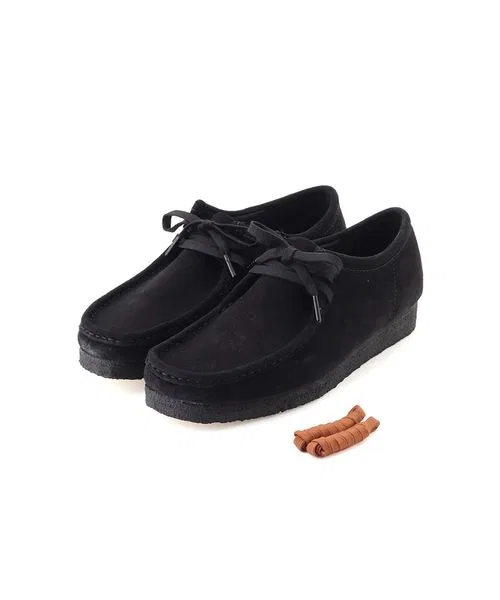 Мужские замшевые кроссовки Clarks Wallabee чёрные — фото 2