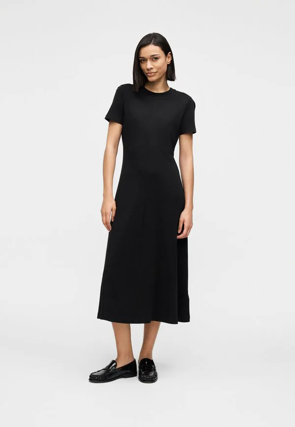 Платье-Миди из трикотажа с расклешенной юбкой, выполненное из джерси. Tommy Hilfiger, Black — фото 2