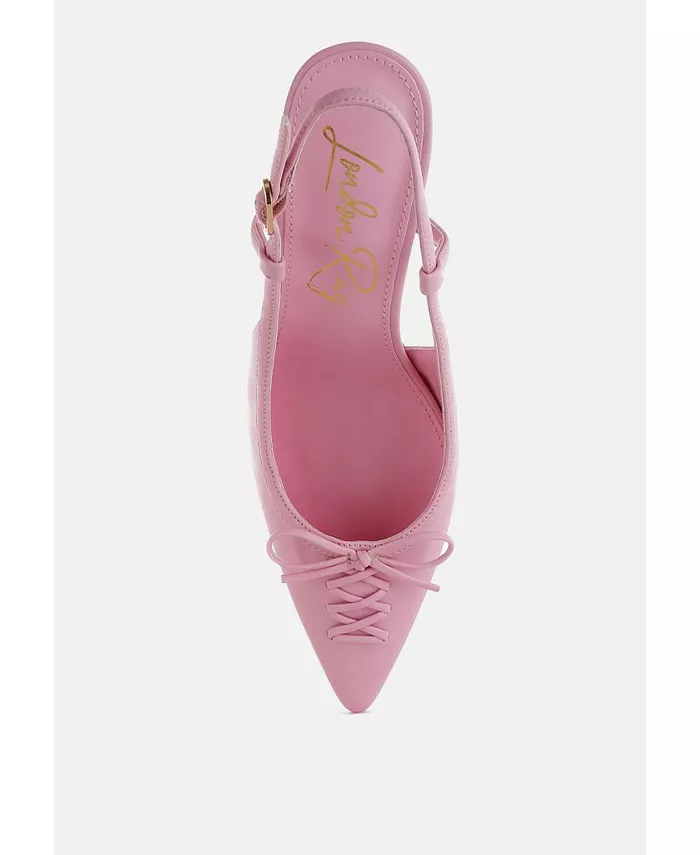 Женские туфли Danvers Kitten Heel Pointy Slingbacks London Rag, розовый — фото 4