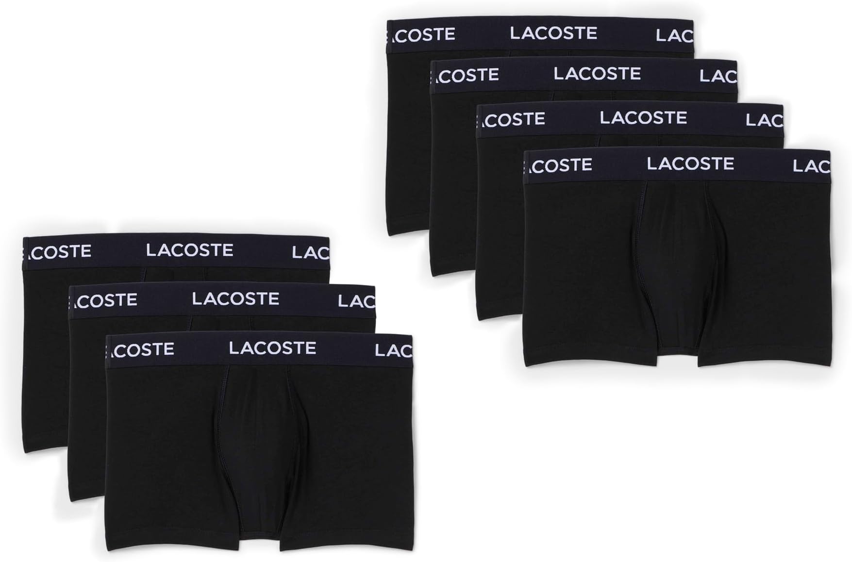 

Мужские боксеры-боксеры с логотипом, комплект из 7 шт. Lacoste, Black