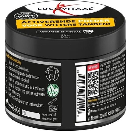 Lucovitaal - Активированный уголь - порошок активированного угля для белизны зубов - 50 грамм — фото 2