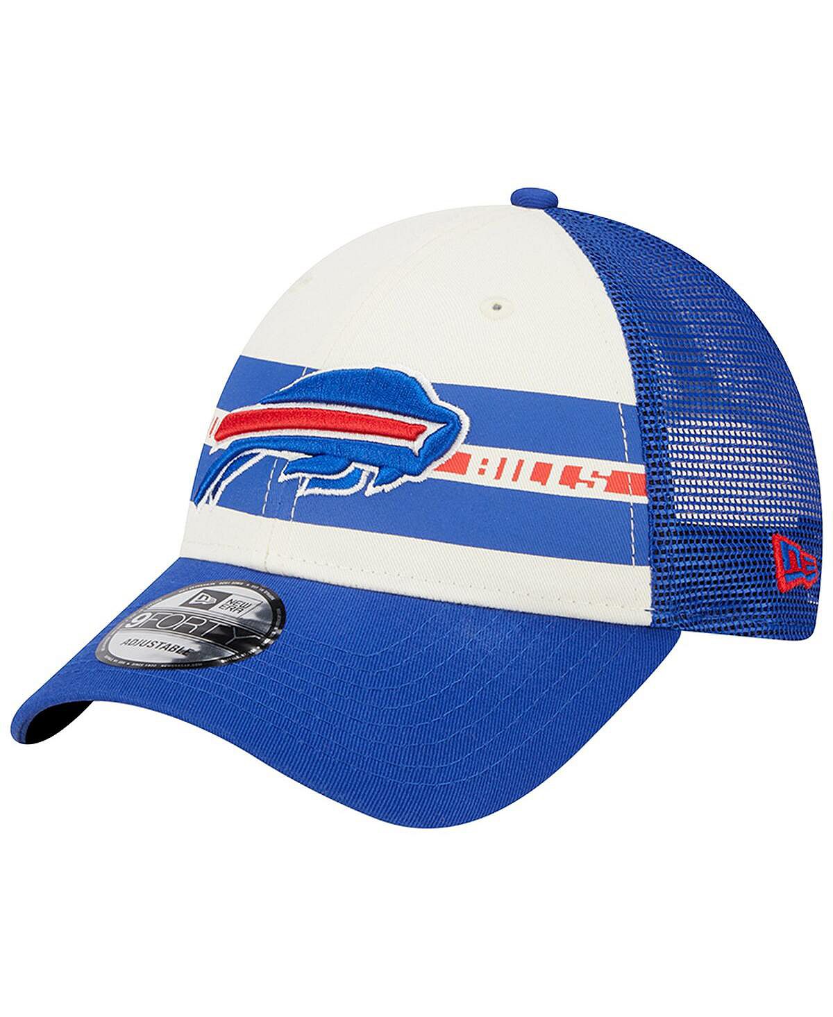 

Мужская кремовая кепка Royal Buffalo Bills Team Stripe Trucker 9FORTY Snapback New Era