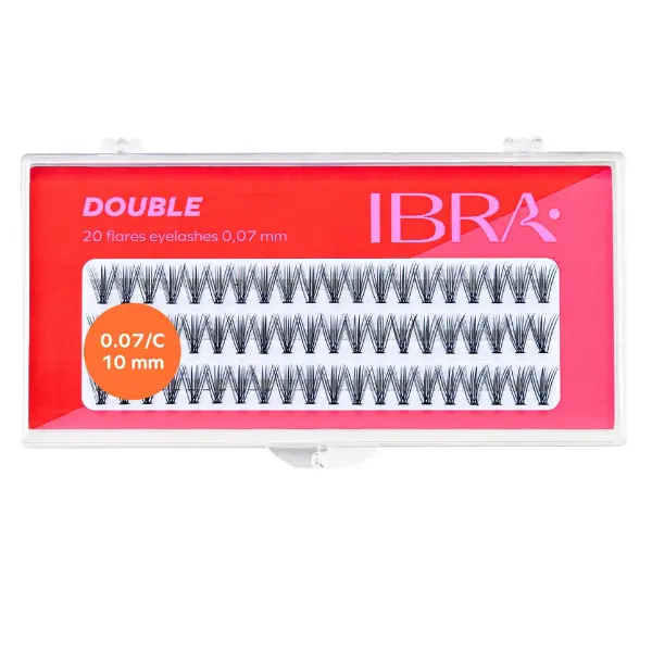 

Пучки ресниц 10 мм, 60 шт./1 упаковка. Ibra Makeup Double