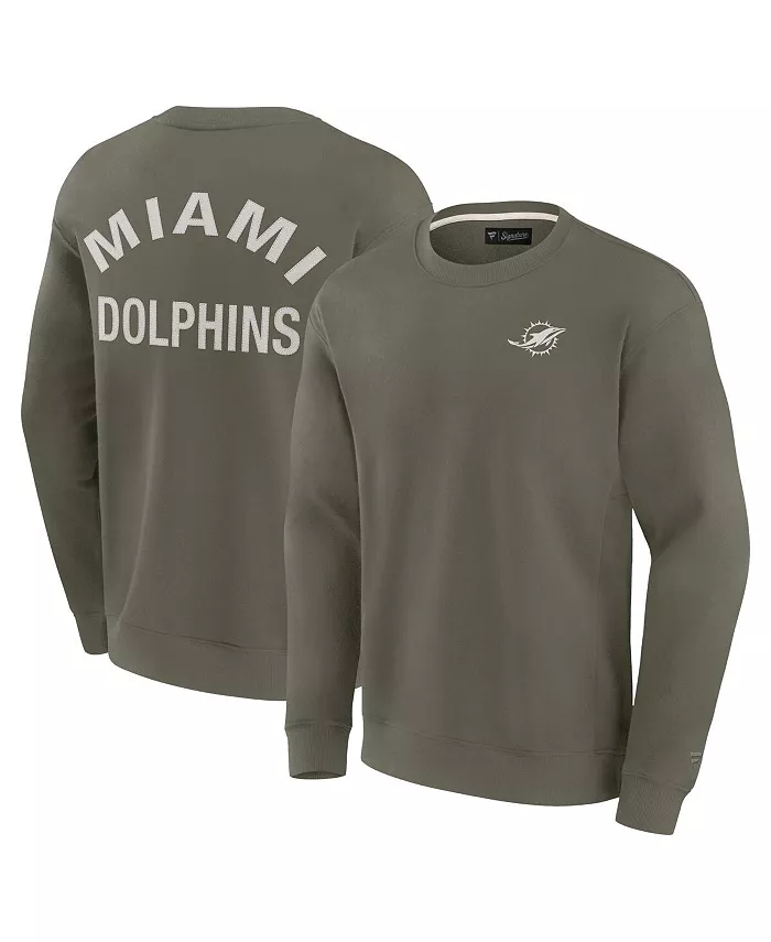 

Мужская и женская супермягкая толстовка с круглым вырезом Miami Dolphins Fanatics, зеленый