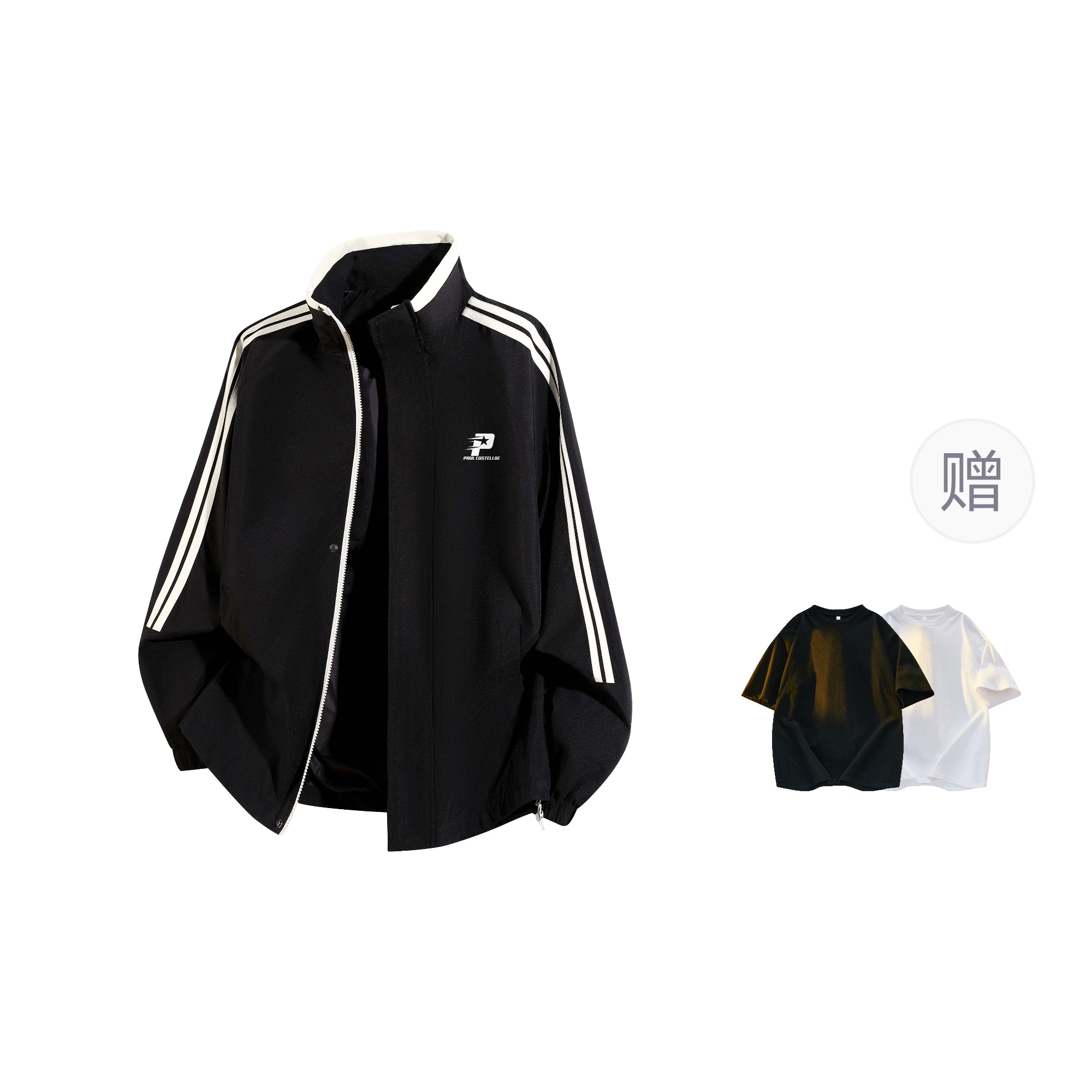

PAUL COSTELLOE Куртка Unisex, Black (Comes with 100% cotton Short-Sleeved Shirt T-Shirt)