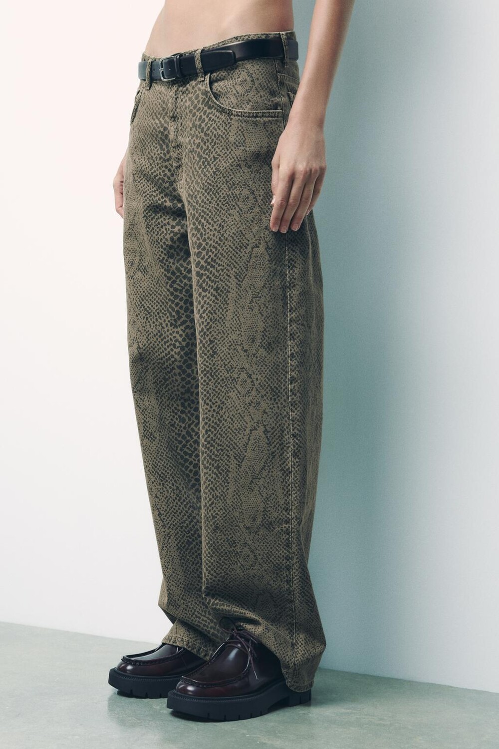 

Туфли со шнуровкой ZARA, бордово-красный