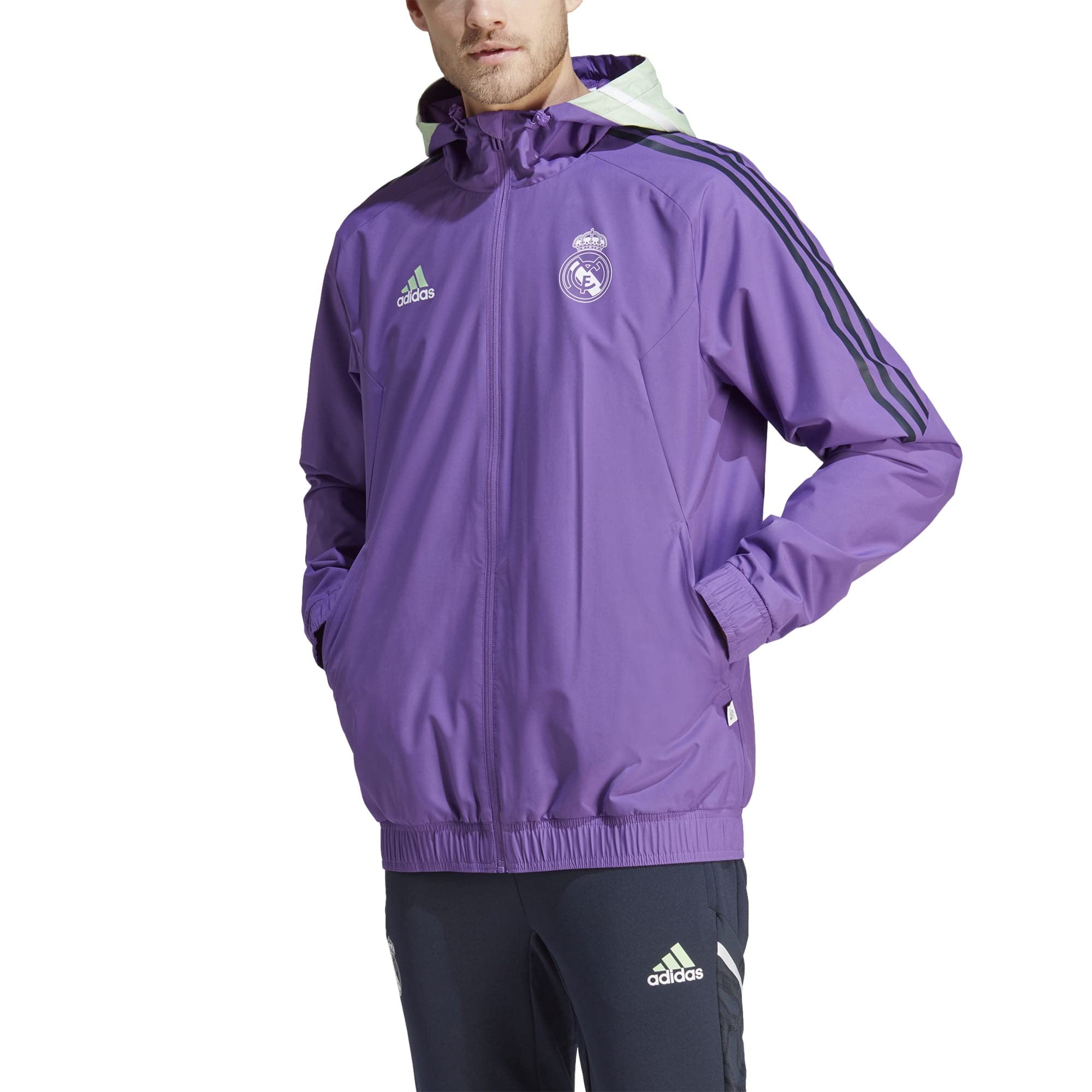 Мужская куртка Adidas Real Aw в энергичном фиолетовом цвете, унисекс — фото 3